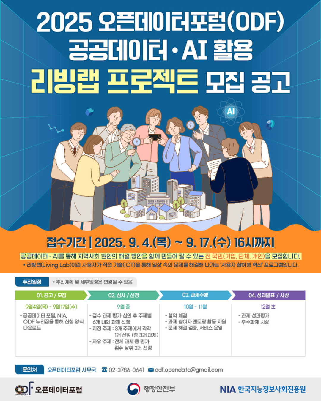 2025년 오픈데이터포럼(ODF) 공공데이터·AI 활용 리빙랩 프로젝트 과제 공모 썸네일