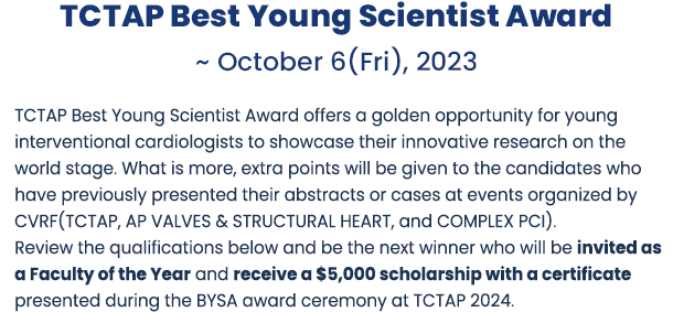 TCTAP Best Young Scientist Award ~ October 6(Fri), 2023